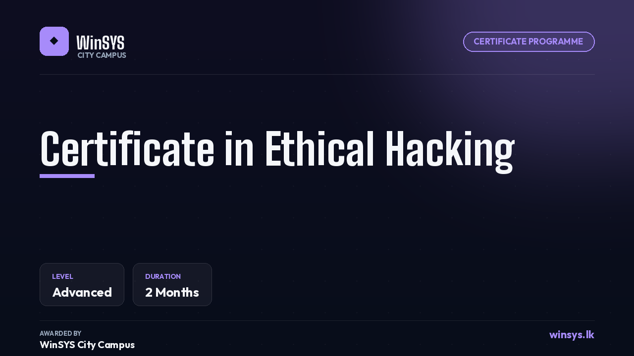 Certificate in Ethical Hacking