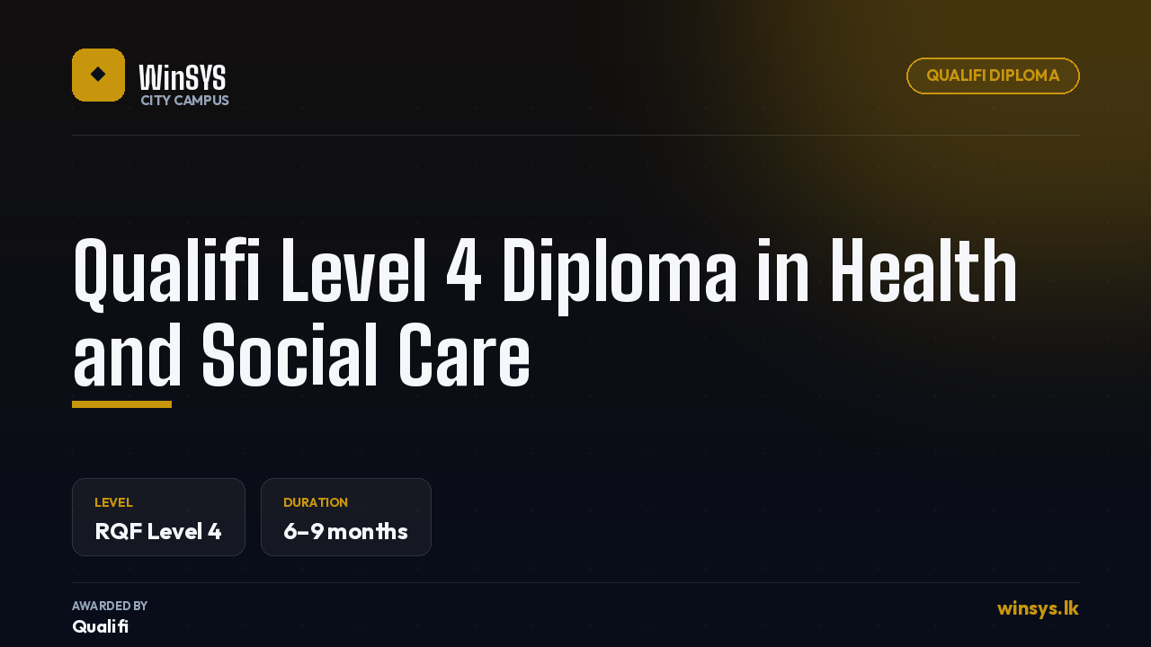 Qualifi Level 4 Diploma in Health and Social Care
