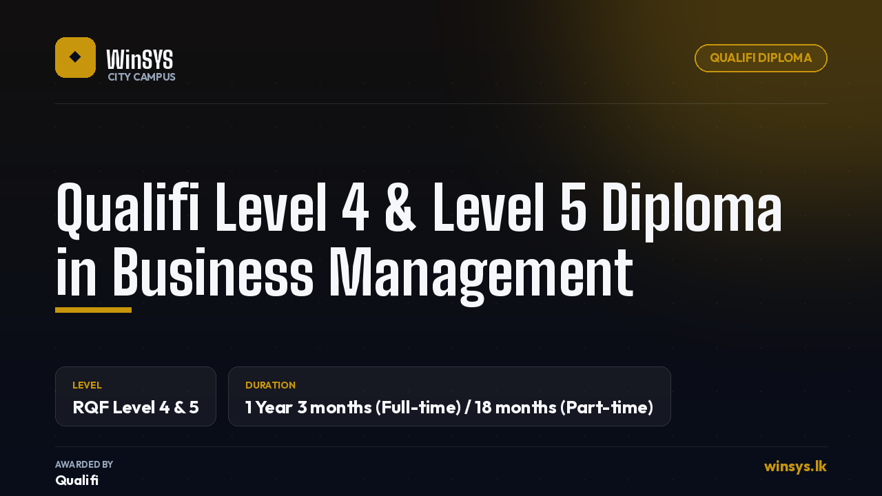 Qualifi Level 4 & Level 5 Diploma in Business Management