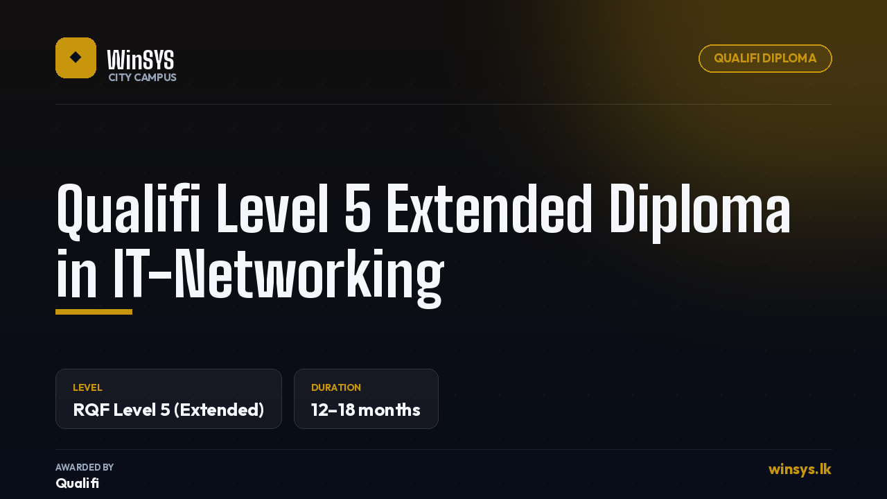 Qualifi Level 5 Extended Diploma in IT-Networking